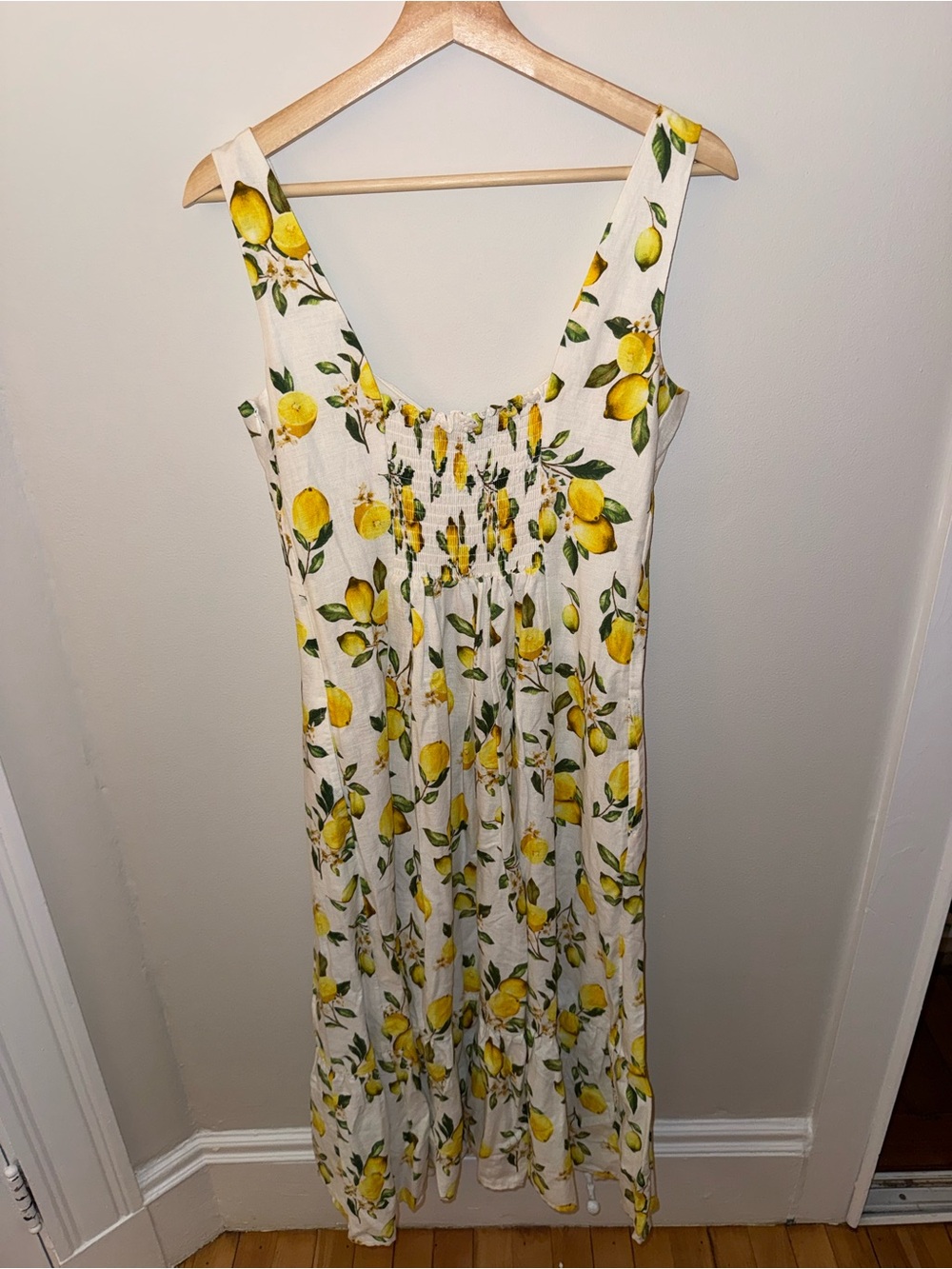 Cynthia Rowley White Midi Dress with Yellow Lemon Print - Picture 5 of 5